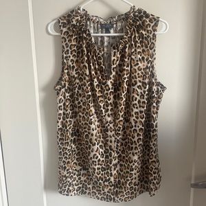 Leopard print sleeveless top